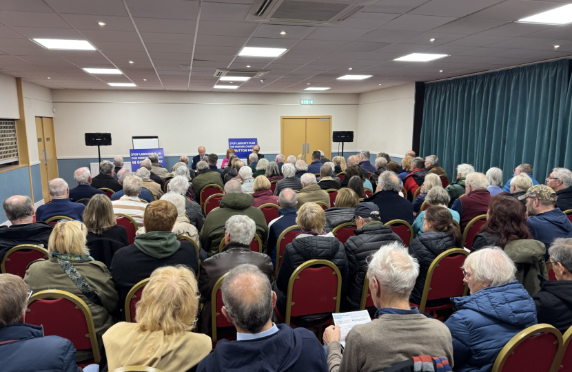 'Standing Room' only as over 120 residents filled Sutton Town Hall